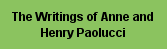 Complete list of writings solely by Anne and Henry Paolucci
